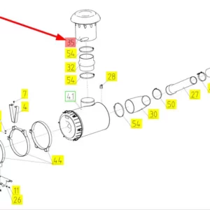 Oryginalny filtr wstępny o numerze katalogowym 101320320, stosowany w kombajnach zbożowych marki Rostselmash schemat