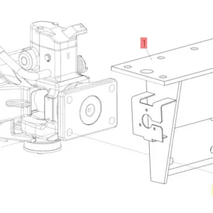 Oryginalny zaczep tylni Rockinger o numerze katalogowym 101355676, stosowany w kombajnach zbożowych marki Rostselmash schemat.