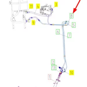 Oryginalne złącze hydrauliczne o numerze katalogowym 101406727, stosowane w kombajnach zbożowych marki Rostselmash schemat.