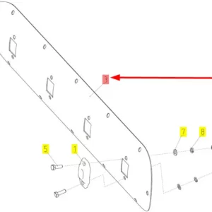 Oryginalna osłona palcy ślimaka hederu o numerze katalogowym 101410035, stosowana w hederach marki Rostselmash- schemat.