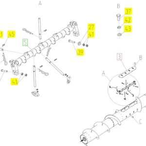Oryginalna osłona palcy ślimaka o numerze katalogowym 101410064, stosowana w hederach marki Rostselmash- schemat.