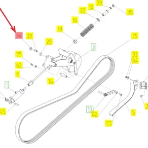 Oryginalna podkładka kontaktowa B12 o wymiarach 12,4 x 31,8 x 2,8 mm i numerze katalogowym 101429932, stosowany w kombajnach zbożowych marki Rostselmash. schemat