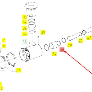 Oryginalny kołnierz przewodu powietrza o numerze katalogowym 101454399, stosowany w kombajnacg zbożowych marki Rostselmash schemat.
