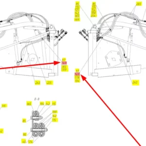Oryginalna tuleja o numerze katalogowym 101472341, stosowany w hederach i kombajnach zbożowych marki Rostselmash- schemat.