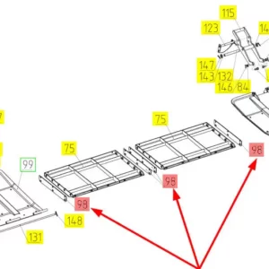 Oryginalna listwa łącząca o numerze katalogowym 101478579, stosowana w hederach zbożowych marki Rostselmash. Schemat