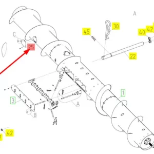 Oryginalna osłona ślimaka hederu o numerze katalogowym 101488641, stosowana w hederach zbożowych marki Rostselmash schemat