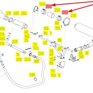 Oryginalna obejma o numerze katalogowym 101544250, stosowana w kombajnach zbożowych marki Rostselmash schemat