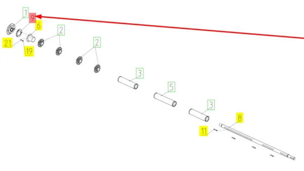 Oryginalna podkładka uszczelniająca o numerze katalogowym 101569560, stosowana w kombajnach zbożowych marki Rostselmash schemat.