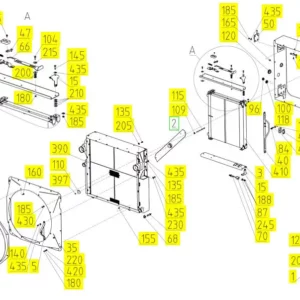 Oryginalny wspornik chłodnicy o numerze katalogowym 101603171, stosowany w kombajnach zbożowych marki Rostselmash schemat