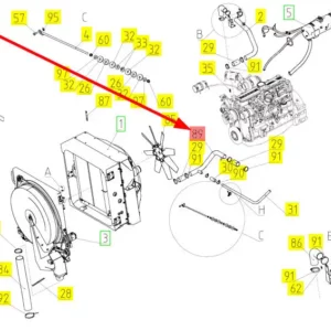 Oryginalny przewód o numerze katalogowym 101613030, stosowany w kombajnach zbożowych marki Rostselmash schemat