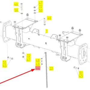Oryginalna śruba o wymiarach M12 x 25 mm, klasie twardości 8.8 i numerze katalogowym 101625082, stosowana w kombajnach zbożowych marki Rostselmash schemat.