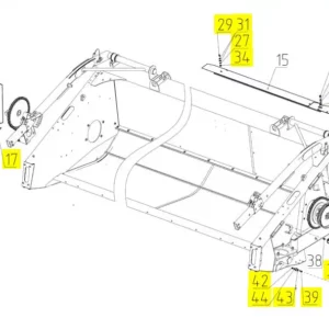 Oryginalna śruba z pełnym gwintem o wymiarze M10 x 30 i numerze katalogowym 101700845, stosowana w hederach i kombajnach zbożowych marki Rostselmash. Schemat