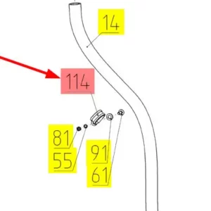 Oryginalny zacisk mocujący węża o numerze katalogowym 101700853, stosowany w kombajnach zbożowych marki Rostselmash- schemat.
