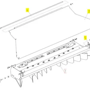 Oryginalna osłona rozrzutnika słomy o numerze katalogowym 101708625, stosowana w kombajnach zbożowych marki Rostselmash schemat.