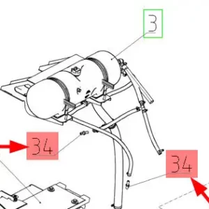 Oryginalny króciec o numerze katalogowym 101711672, stosowany w kombajnach zbożowych marki Rostselmash- schemat.