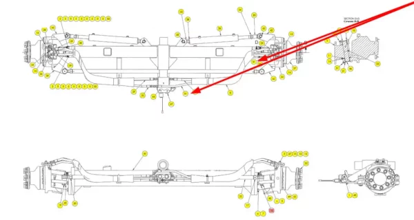 Oryginalny przewód hydrauliczny o numerze katalogowym 101729154, stosowany w kombajnach zbożowych marki Rostselmash schemat.