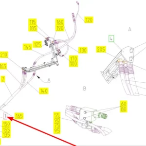 Oryginalny blok hydrauliczny o numerze katalogowym 101749872, stosowany w kombajnach zbożowych marki Rostselmash schemat