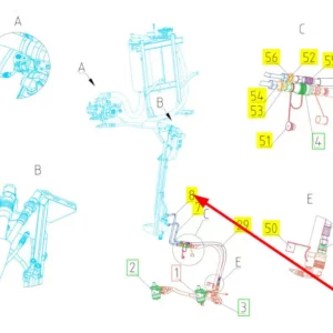 Oryginalny przewód hydrauliczny o numerze katalogowym 101781380, stosowana w kombajnach zbożowych marki Rostselmash schemat.