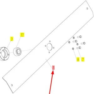 Oryginalna łopatka wiatraka o numerze katalogowym 101823167, stosowana w kombajanch zbożowych marki Rostselmash.