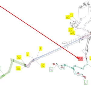 Oryginalny przewód hydrauliczny o numerze katalogowym 101826976, stosowany w kombajnach zbożowych marki Rostselmash schemat.