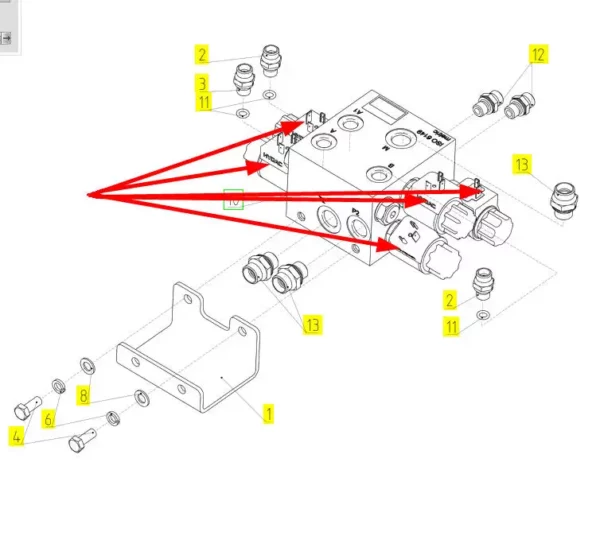 Oryginalna cewka hydrauliczna o numerze katalogowym 101832169, stosowana w kombajnach zbożowych marki Rostselmash. schemat