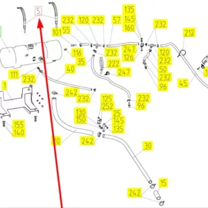 Oryginalne jarzmo zbiornika wyrównawczego o numerze katalogowym 101836229, stosowane w kombajnach zbożowych marki Rostselmash. schemat