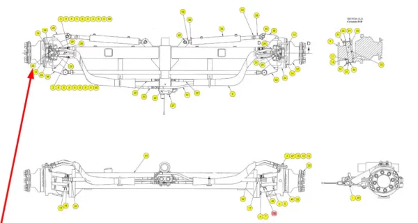 Oryginalne złącze hydrauliczne o numerze katalogowym 101838941, stosowane w kombajnach zbożowych marki Rostselmash schemat.