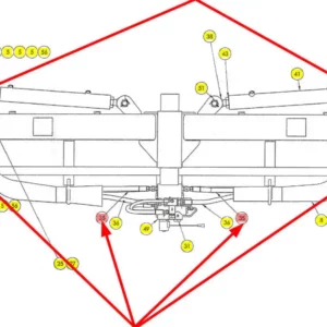 Oryginalny wąż wysokociśnieniowy o numerze katalogowym 101839026, stosowany w kombajnach zbożowych marki Rostselmash schemat.