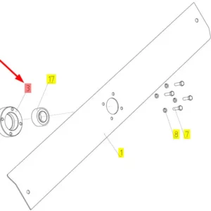 Oryginalny pierścień mocujący o numerze katalogowym 101853293, stosowany w kombajanch zbożowych marki Rostselmash- schemat.