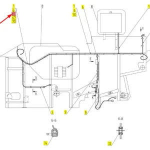 Oryginalna wiązka elektryczna układu hydrauliki o numerze katalogowym 101856277, stosowana w kombajnach zbożowych marki Rostselmash schemat.