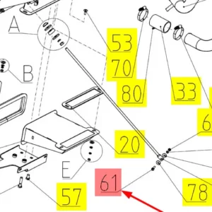 Oryginalna śruba M8 x 30 o numerze katalogowym 101864504, stosowana w kombajnach zbożowych marki Rostselmash- schemat.