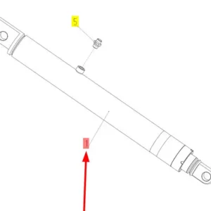 Oryginalny siłownik hydrauliczny podnoszenia hederu o numerze katalogowym 101876298, stosowany w kombajnach zbożowych marki Rostselmash- schemat.
