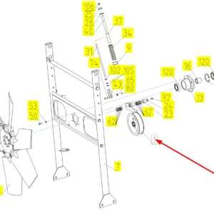 Oryginalny napinacz o numerze katalogowym 101880760, stosowany w kombajnach zbożowych marki Rostselmash schemat.