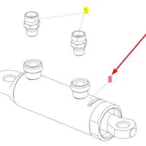 Oryginalny siłownik hydrauliczny o numerze katalogowym 101881229, stosowany w kombajnach zbożowych marki Rostselmash. schemat