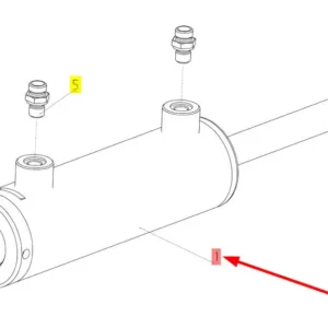 Oryginalny siłownik hydrauliczny o numerze katalogowym 101881232, stosowany w kombajnach zbożowych marki Rostselmash schemat.