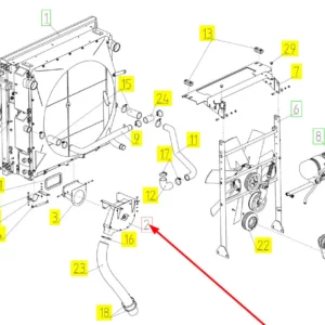 Oryginalny wentylator o numerze katalogowym 101903227, stosowany w kombajnach zbożowych marki Rostselmash schemat.