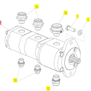 Oryginalna pompa hydrauliczna o numerze katalogowym 101921958, stosowana w kombajanch zbożowych marki Rostselmash schemat.