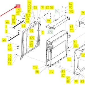 Oryginalny sworzeń 12 x 32 o numerze katalogowym 101936259, stosowany w kombajnach zbożowych marki Rostselmash schemat.