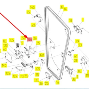 Oryginalna obudowa o numerze katalogowym 101954108, stosowana w kombajnach zbożowych marki Rostselmash schemat
