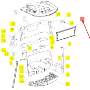 Oryginalna roleta przeciwsłoneczna o numerze katalogowym 101955966, stosowana w kombajnach zbożowych marki Rostselmash schemat.