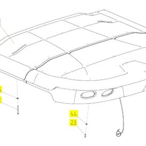 Oryginalny dach kabiny o numerze katalogowym 101958446, stosowany w kombajnach zbożowych marki Rostselmash schemat.
