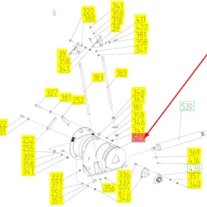 Oryginalny odcinek rury wyładowczej o numerze katalogowym 102012048, stosowany w kombajnach zbożowych marki Rostselmash schemat.
