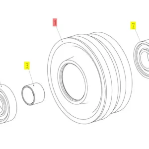 Oryginalne łożysko o numerze katalogowym 102039537, stosowane w kombajnach zbożowych marki Rostselmash schemat.
