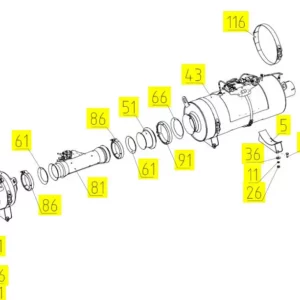 Oryginalna opaska zaciskowa stopniowa o numerze katalogowym 102087233, stosowana w kombajanch zbożowych marki Rostselmash- schemat.