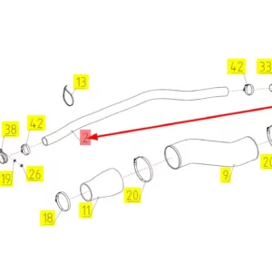 Oryginalny wąż powietrza o numerze katalogowym 102153943, stosowany w kombajnach zbożowych marki Rostselmash shcemat.