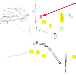 Oryginalny przewód spryskiwaczy o numerze katalogowym 102201634, stosowany w kombajnach zbożowych marki Rostselmash schemat