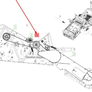 Oryginalny pasek klinowy zespolony 3HBM x 6952 la o numerze katalogowym 102206469, stosowany w kombajnach zbożowych marki Rostselmash schemat.