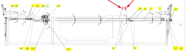 Oryginalny przewód hydrauliczny o numerze katalogowym 102395193, stosowany w hederach marki Rostselmash- schemat.