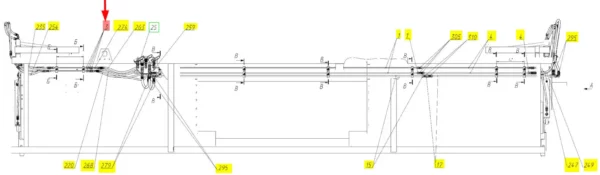 Oryginalny przewód hydrauliczny hedera o numerze katalogowym 102395195, stosowany w hederach marki Rostselmash- schemat.