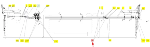 Oryginalny przewód hydrauliczny o numerze katalogowym 102395879, stosowany w hederach marki Rostselmash- schemat.